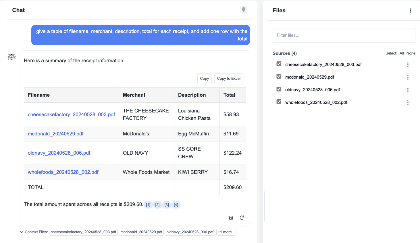 Expense Report Generation