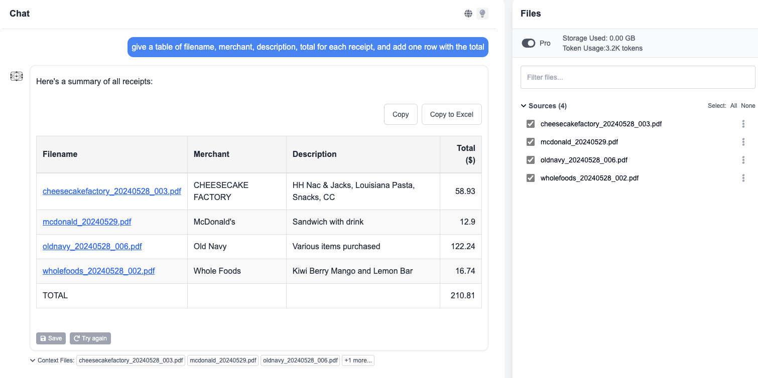 Expense Report Generation